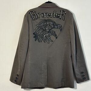 Vtg Marc Ecko Cut & Sew Men's Sz XXL Jacket Coat Brawler Gray #72 TimesSquare NY